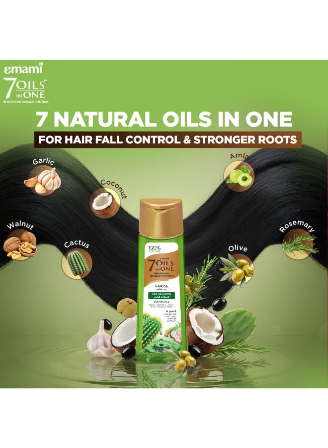 emami Hair Oil Cactus | 100% Natural Herbal Hair Oil for Hair Fall Control, Stronger & Nourished Hair | Paraben Free, Mineral Oil Free | Non-Sticky | For All Hair Type - Image 2